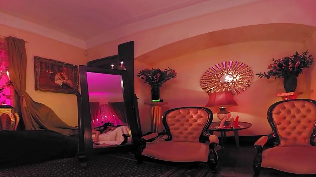 VR 360 Degree lesbian encounter using a huge double ended Dildo